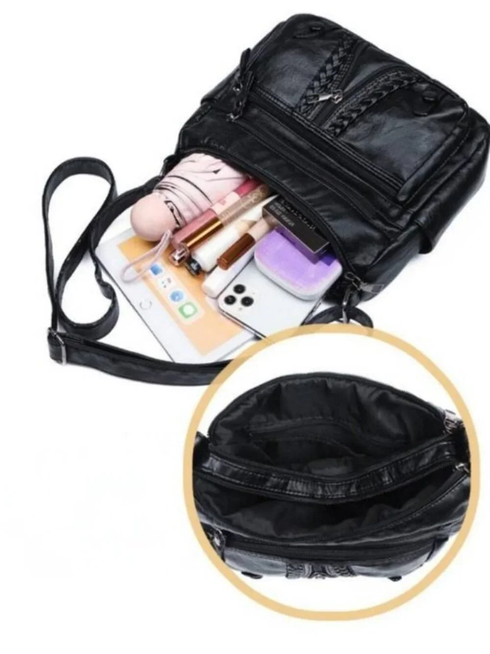 Large Capacity Multi Pocket Mom Bag Crossbody Backpack